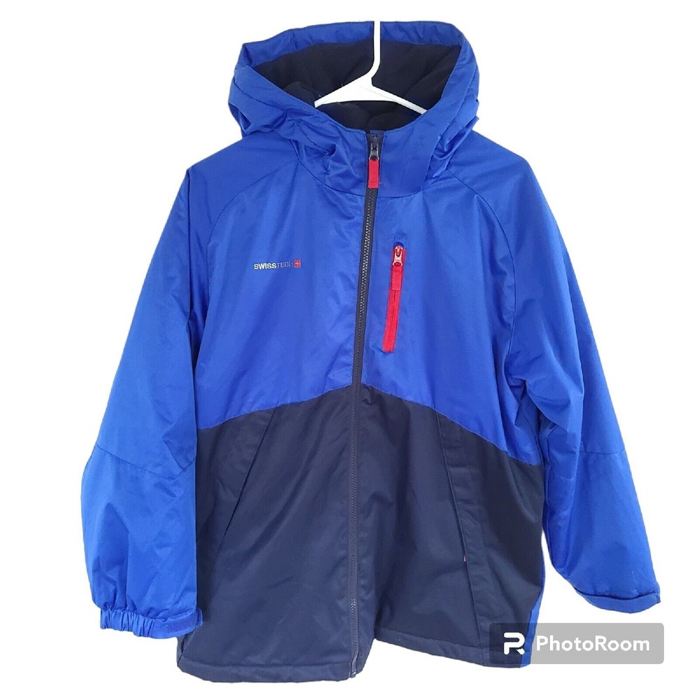 Swiss Tech Winter Jacket Coat Youth Boys or Girls Size XL 14/16 Blue/Black EUC